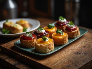 Canapés de Frango Seasoned com Molho Tzatziki